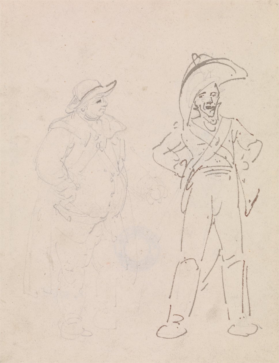 Bir Jandarma ve Başka Bir Adam by Thomas Rowlandson