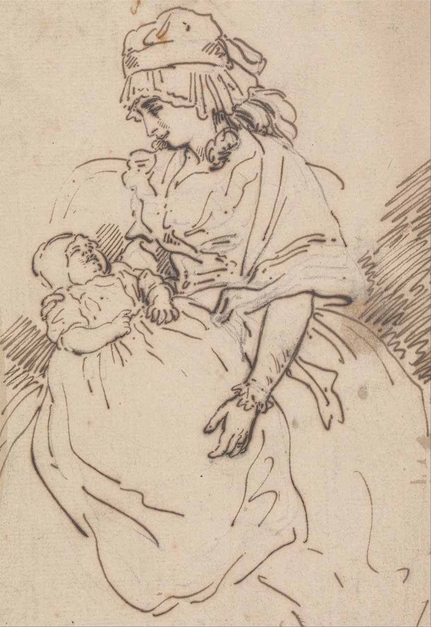 Bir Anne ve Çocuk by Thomas Rowlandson