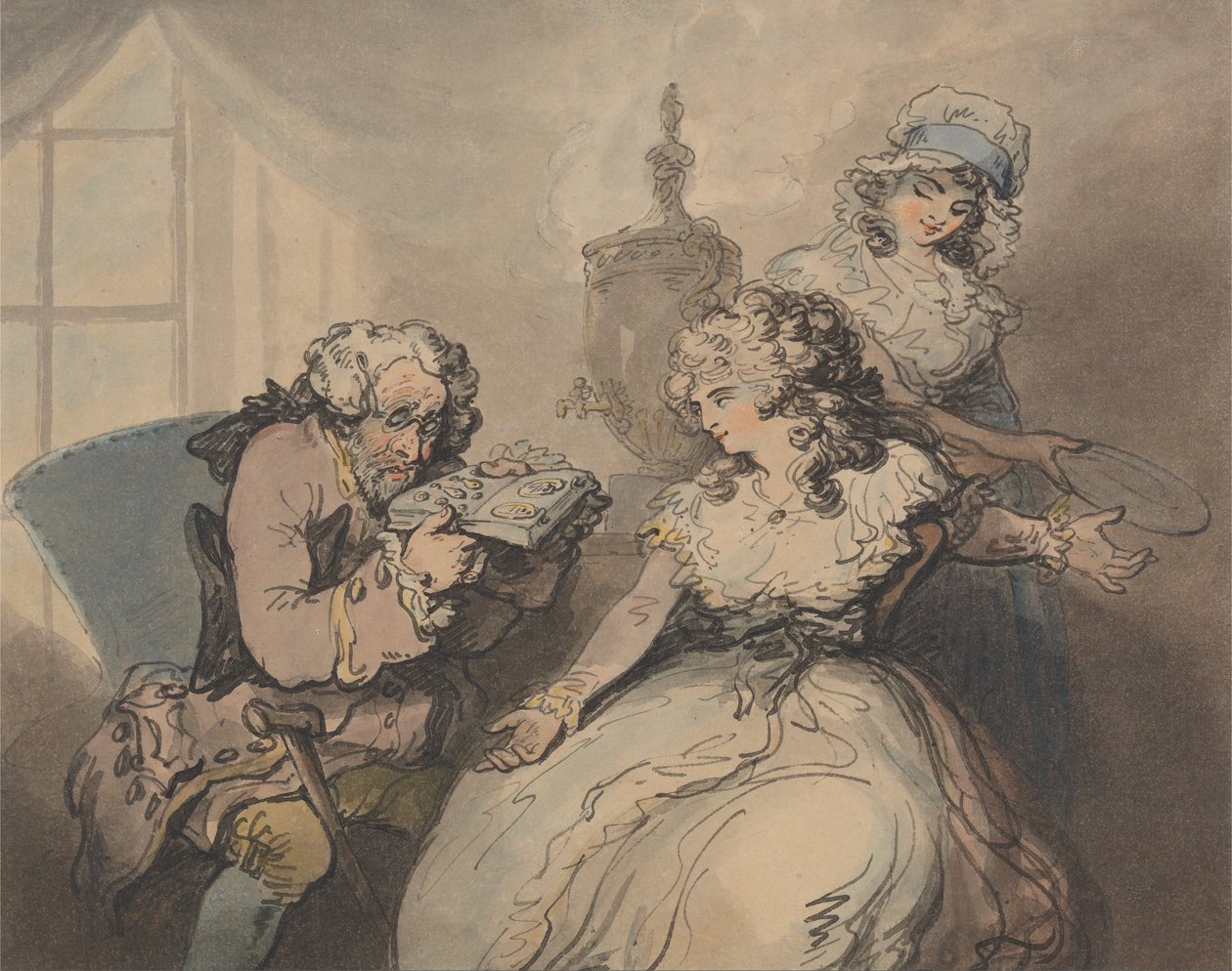 Müşterisiyle birlikte bir tefeci by Thomas Rowlandson