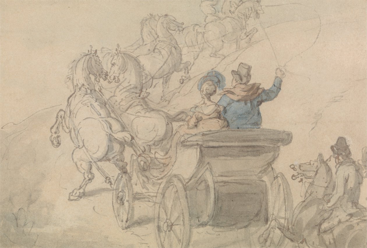Bir Fayton ve Altı by Thomas Rowlandson
