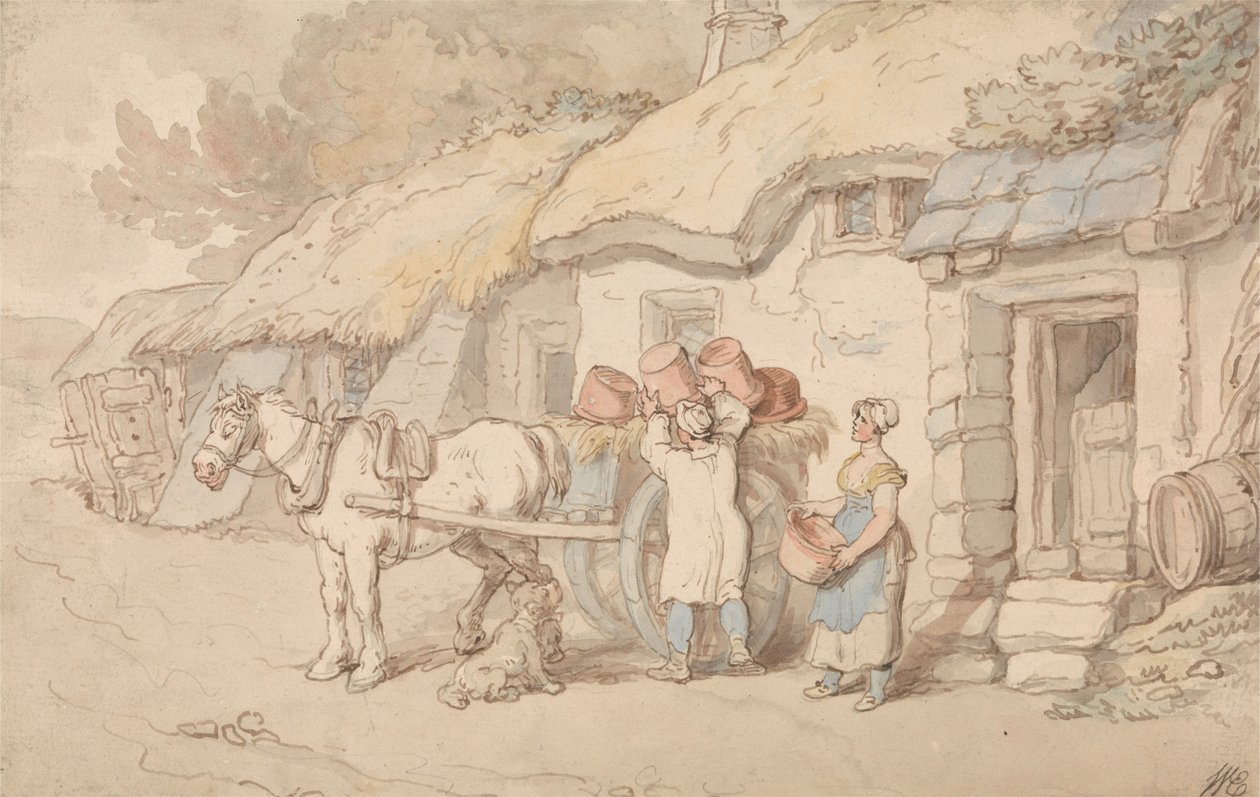 Dışarı çıkan bir çömlekçi by Thomas Rowlandson