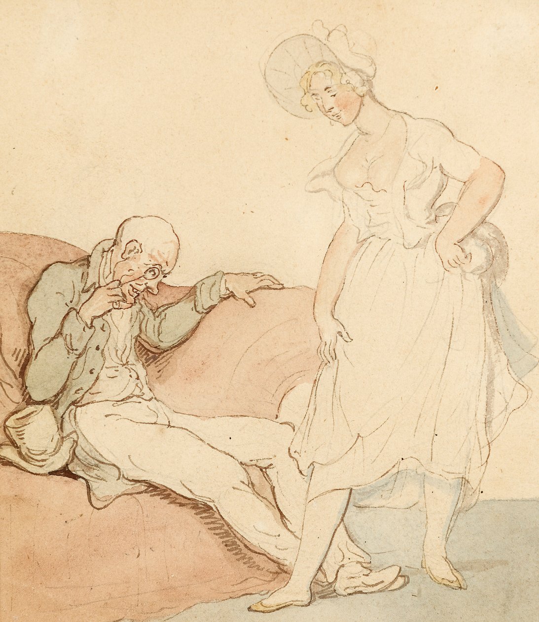Güzel Bir Çift (kağıt üzerinde yıkanmış kalem ve mürekkep) by Thomas Rowlandson