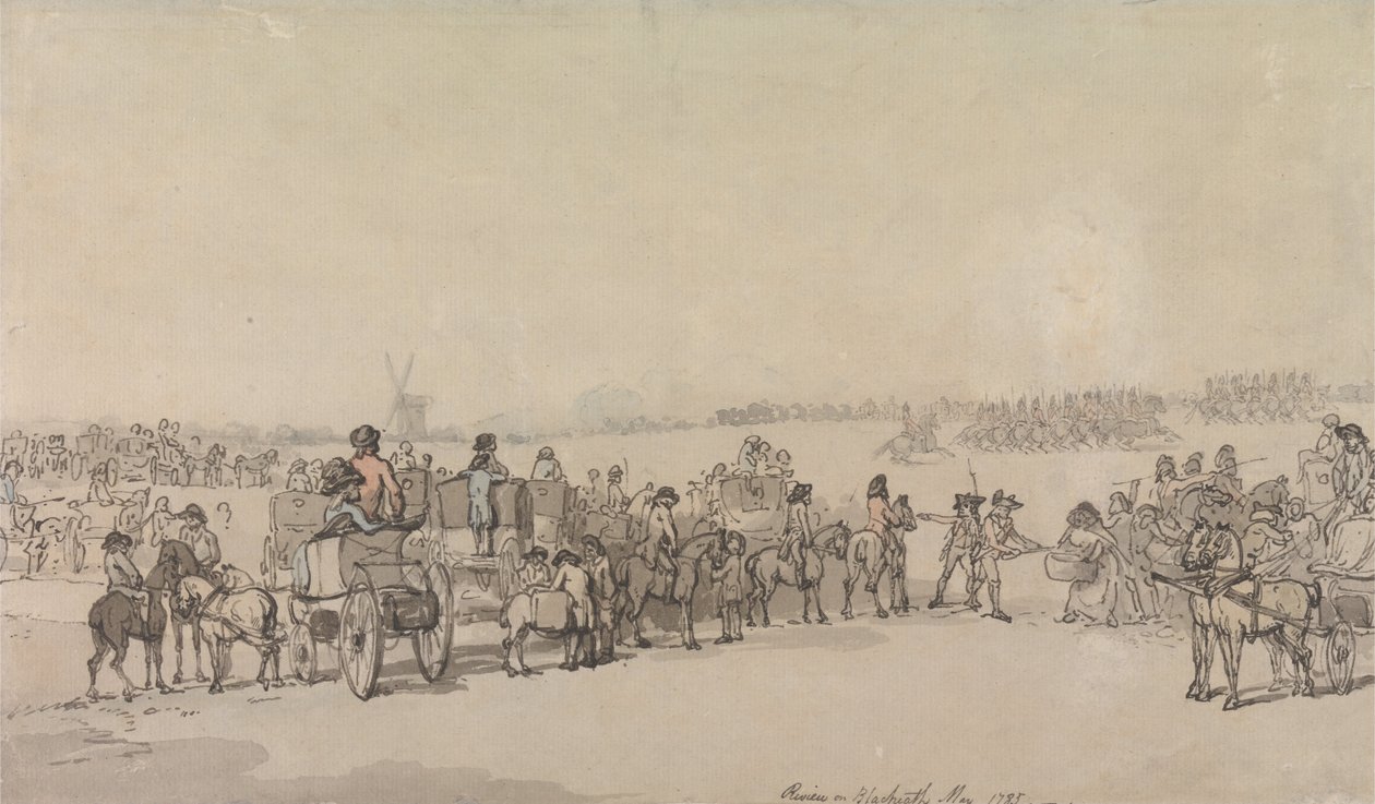 Blackheath, Mayıs 1785 Üzerine Bir İnceleme by Thomas Rowlandson
