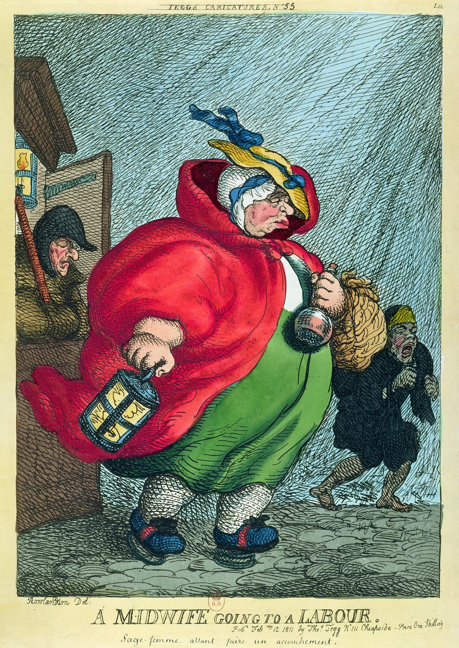 Doğuma giden bir ebe, 1811 by Thomas Rowlandson