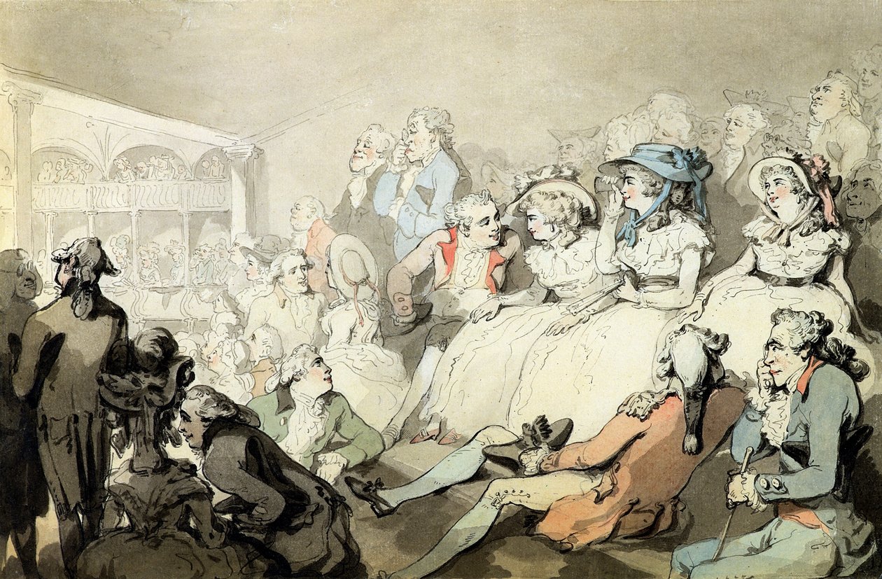 Oyun İzleyen Seyirci, c.1785 (kağıt üzerinde kalem-mürekkep ve wc) by Thomas Rowlandson
