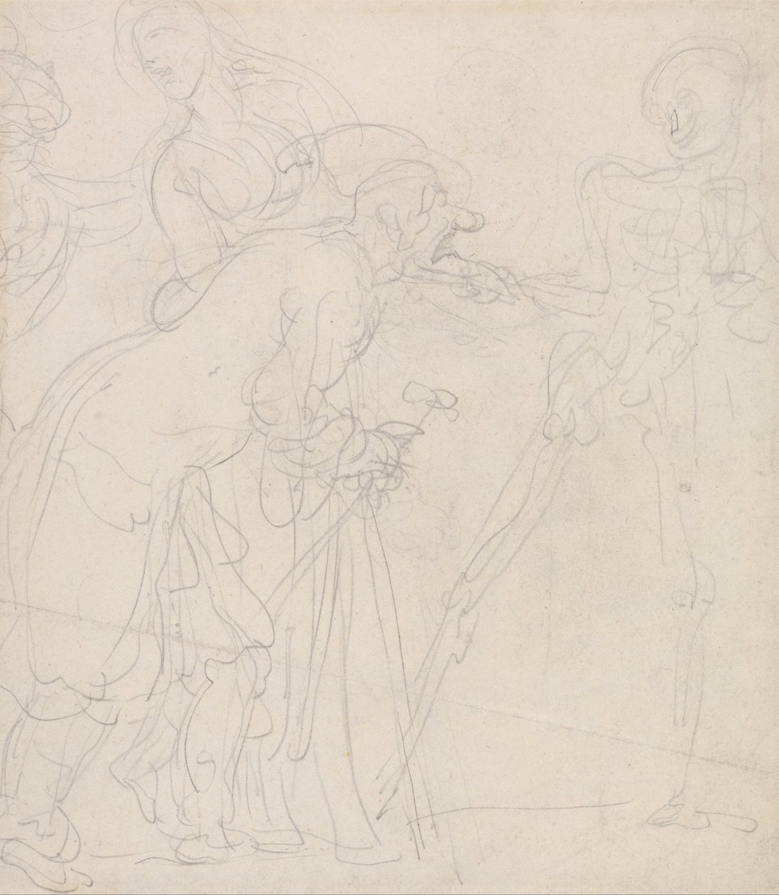 Ölümle Alay Edilen Yaşlı Bir Adam by Thomas Rowlandson