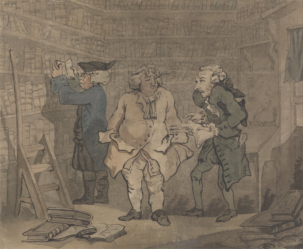 Kitapçı ve Yazar by Thomas Rowlandson