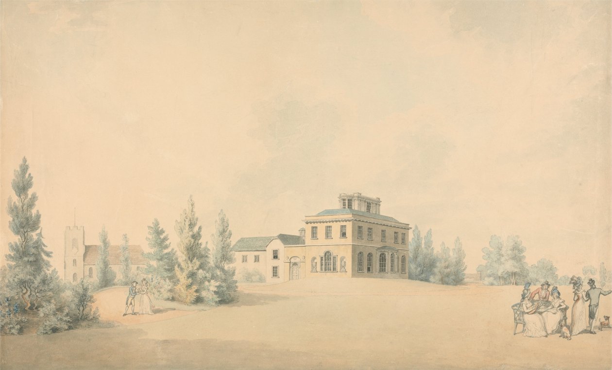 Bradwell Lodge, Bradwell Rıhtımı, Essex by Thomas Rowlandson