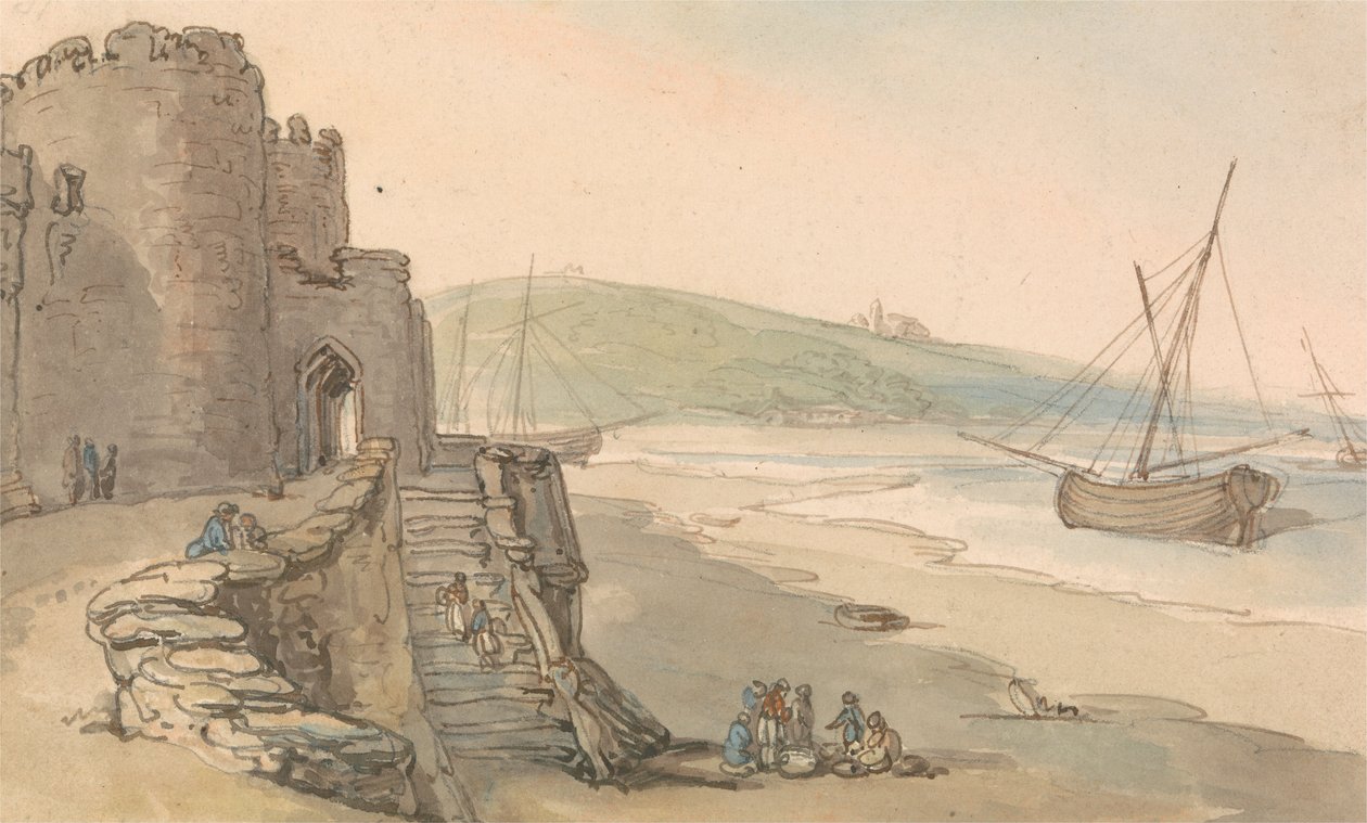 Caernarvon Kalesi, Kule Girişi by Thomas Rowlandson