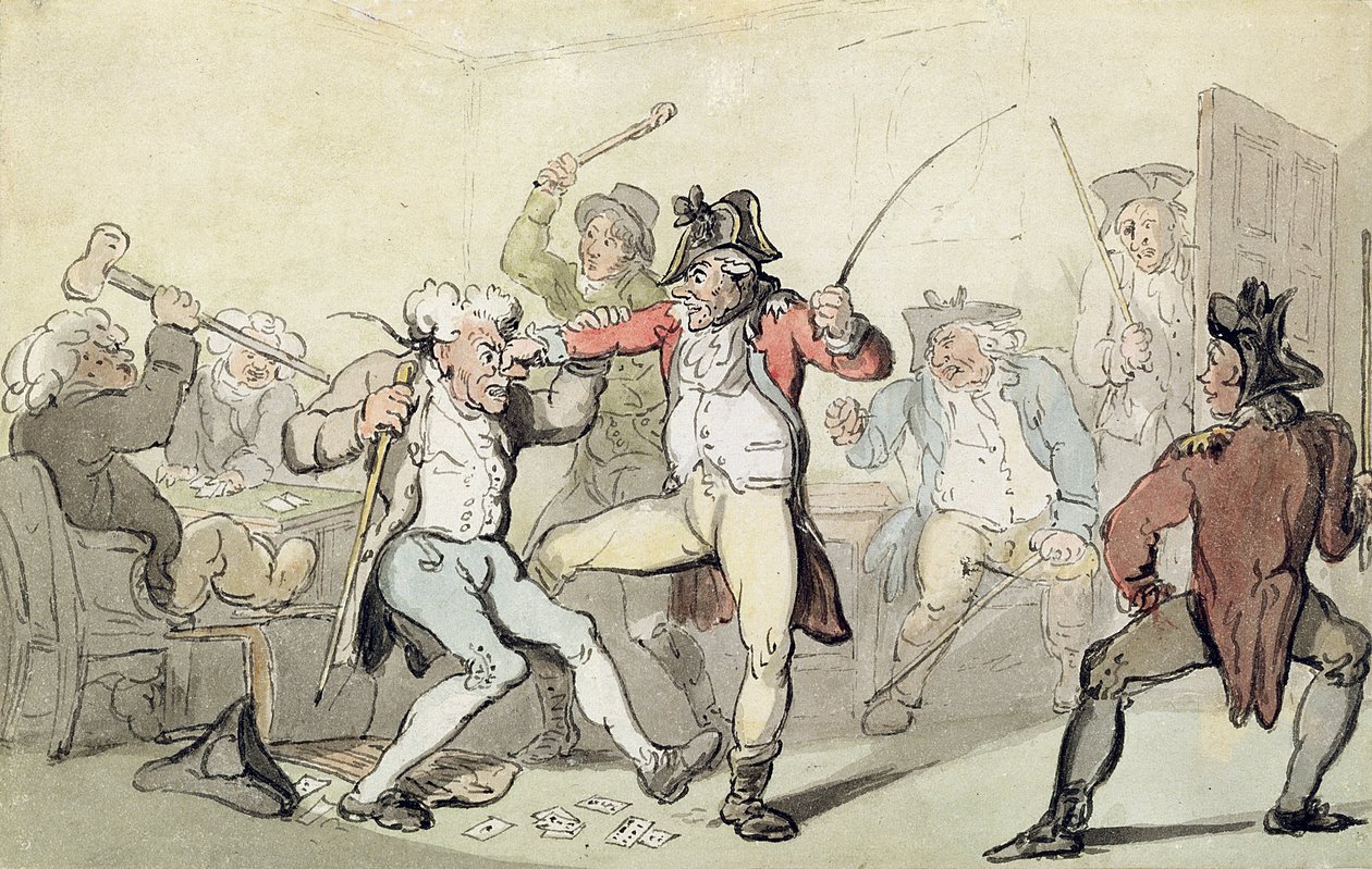 Kartlarda Hile (kağıt üzerine kalem ve mürekkepli wc) by Thomas Rowlandson