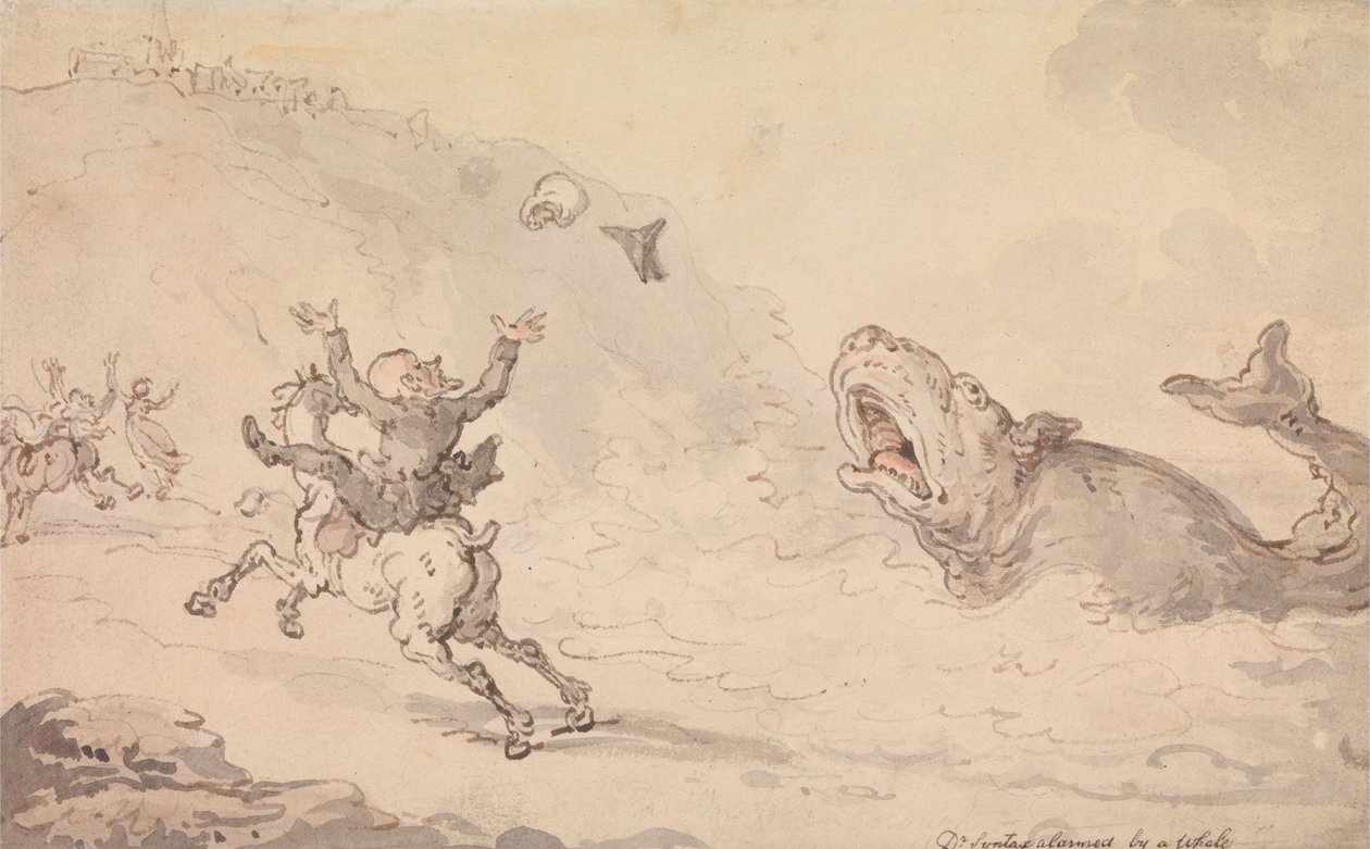 Bir Balina Tarafından Alarma Alınan Dr Sözdizimi by Thomas Rowlandson