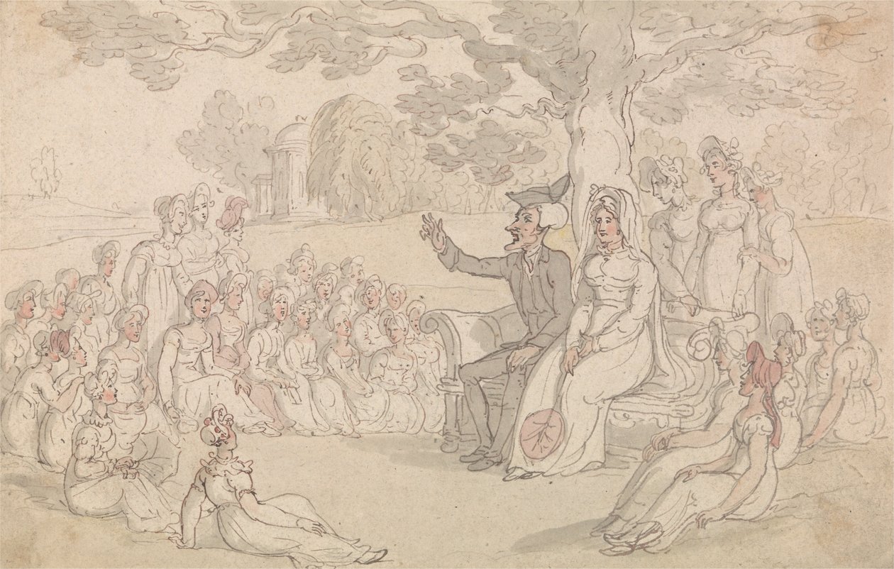 Dr. Syntax, Genç Bayanlar İçin Bir Yatılı Okulu Ziyaret Etti by Thomas Rowlandson