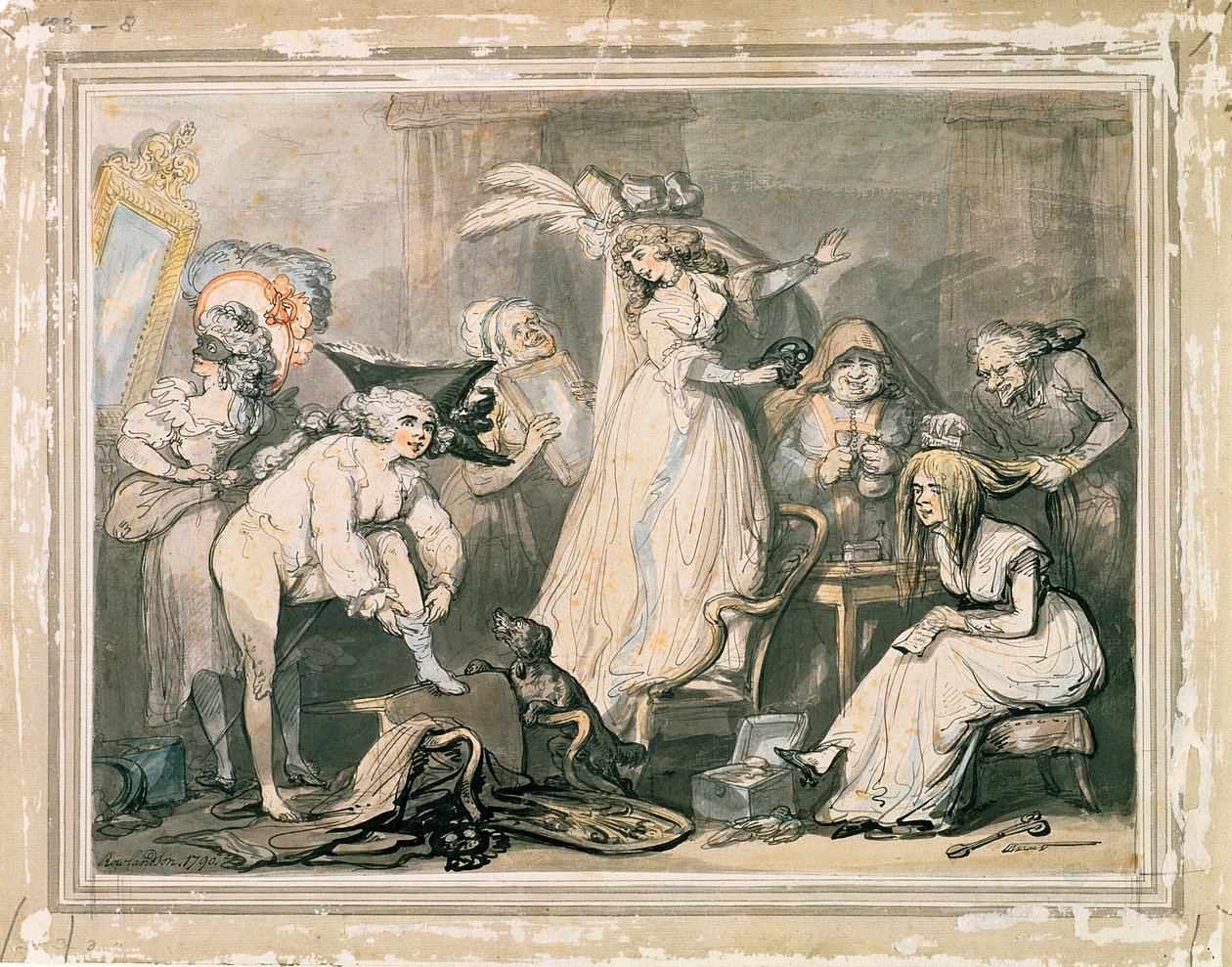 Maskeli Balo için Giyinme, 1790 (kağıt üzerinde kurşun kalem üzerine kalem ve wc) by Thomas Rowlandson