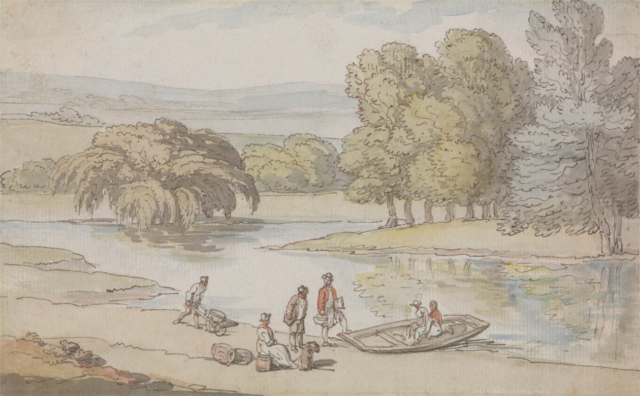 Bir Feribotla Rakamlar by Thomas Rowlandson