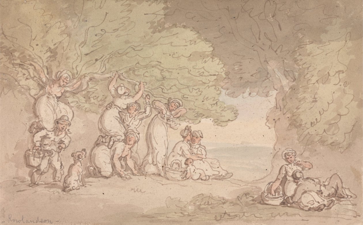 Meyve ve Fındık Toplama by Thomas Rowlandson