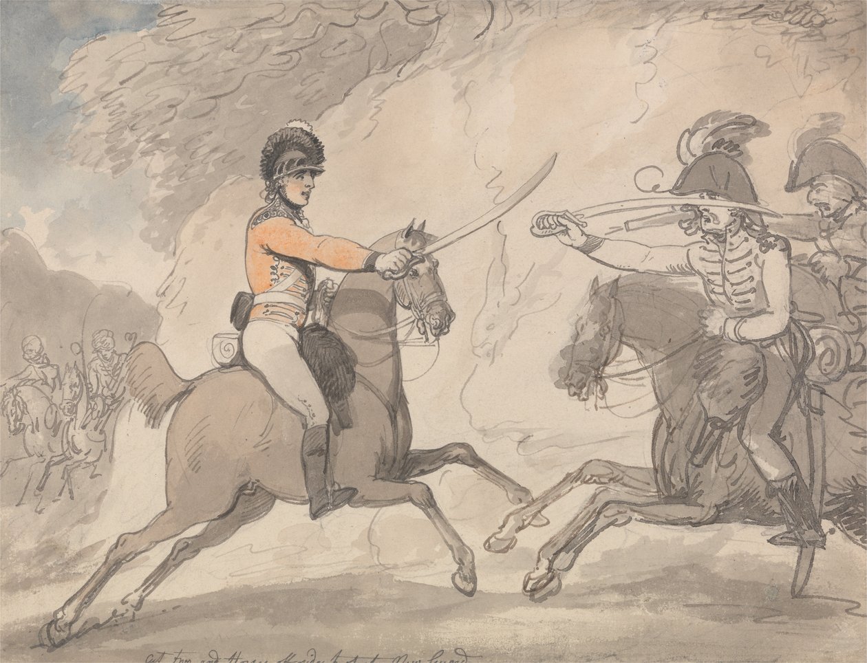 Macar ve Highland Broadsword Egzersizi by Thomas Rowlandson