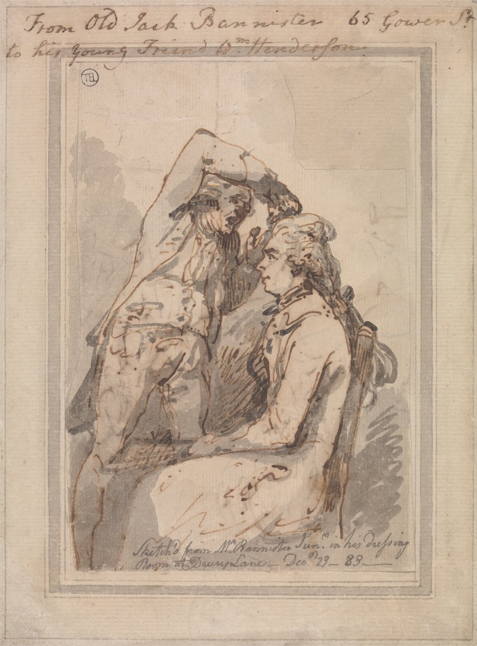 Jack Bannister soyunma odasında by Thomas Rowlandson