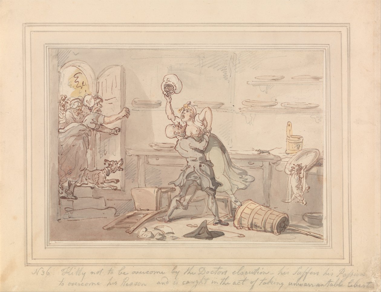 kedicik üstesinden gelmek by Thomas Rowlandson