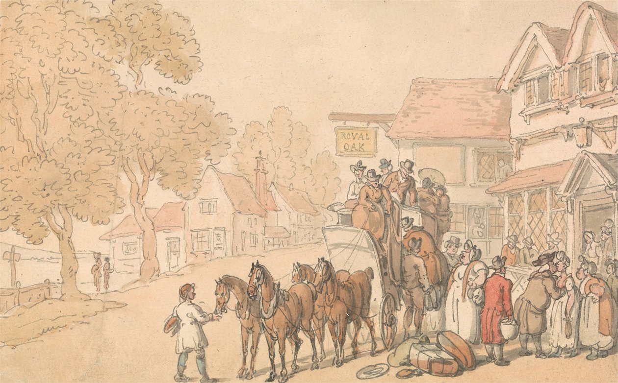 Sahne Koçu Yükleme by Thomas Rowlandson