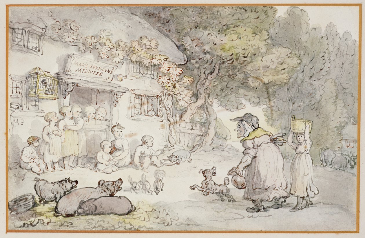 Mary Spriggens, Ebe (wc, kalem ve mürekkep) by Thomas Rowlandson