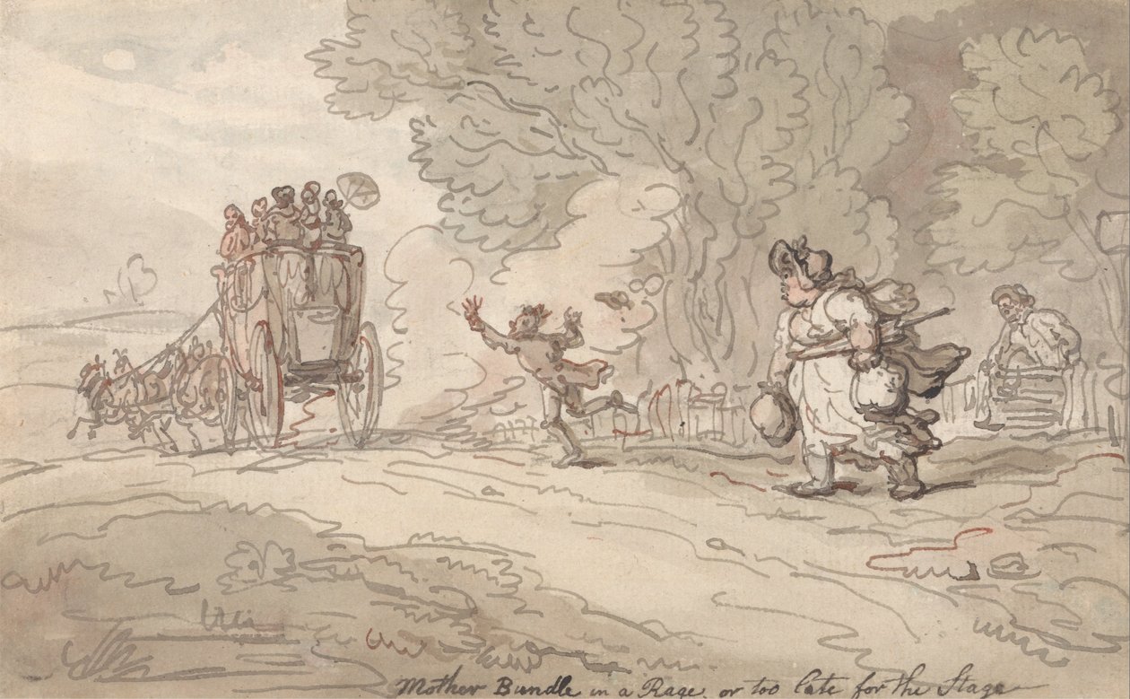 Öfkeli Anne Paketi veya Sahne İçin Çok Geç by Thomas Rowlandson