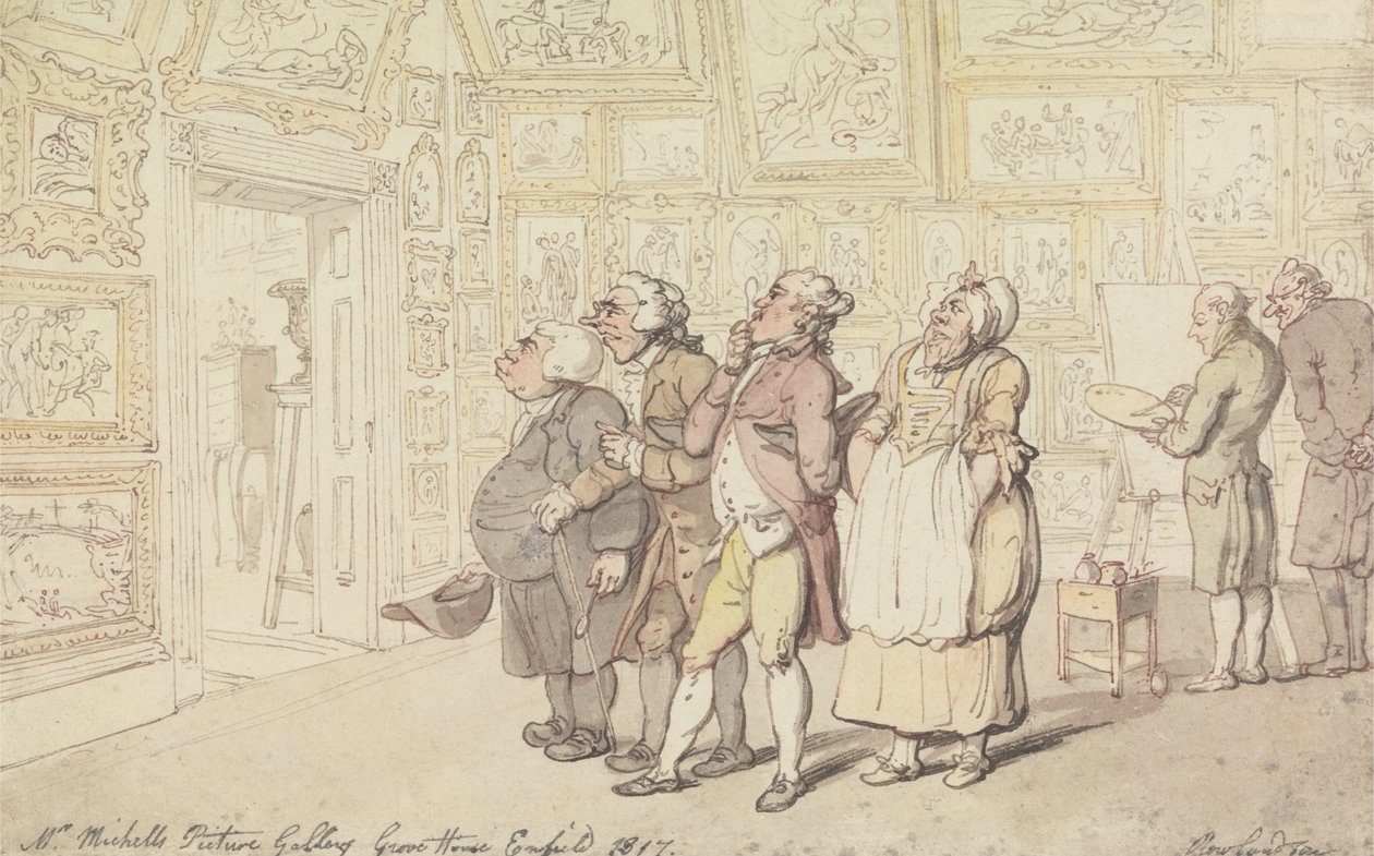 Bay Michells Resim Galerisi, Grove House, Enfield 1817 by Thomas Rowlandson