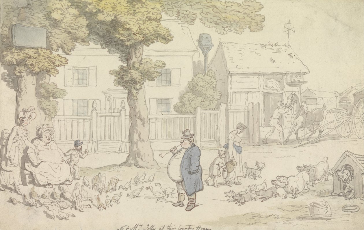 Bay ve Bayan Jolly, Kır Evlerinde by Thomas Rowlandson