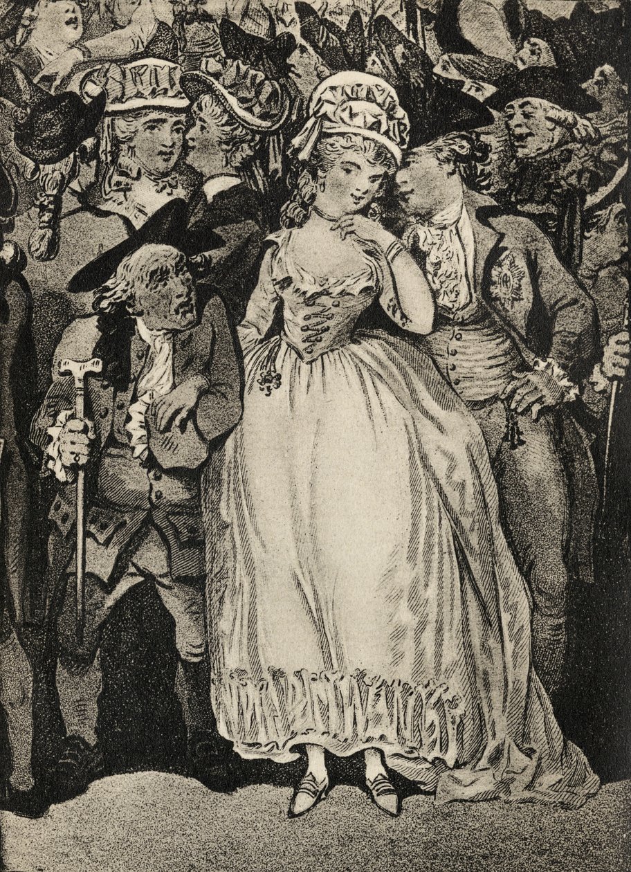 Bayan Mary Robinson, Galler Prensi ve eşi Thomas Robinson ile birlikte by Thomas Rowlandson