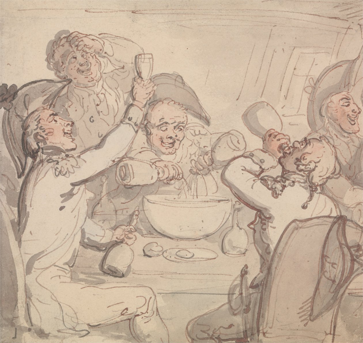 Deniz Subayları ve Bir Kase Punch by Thomas Rowlandson