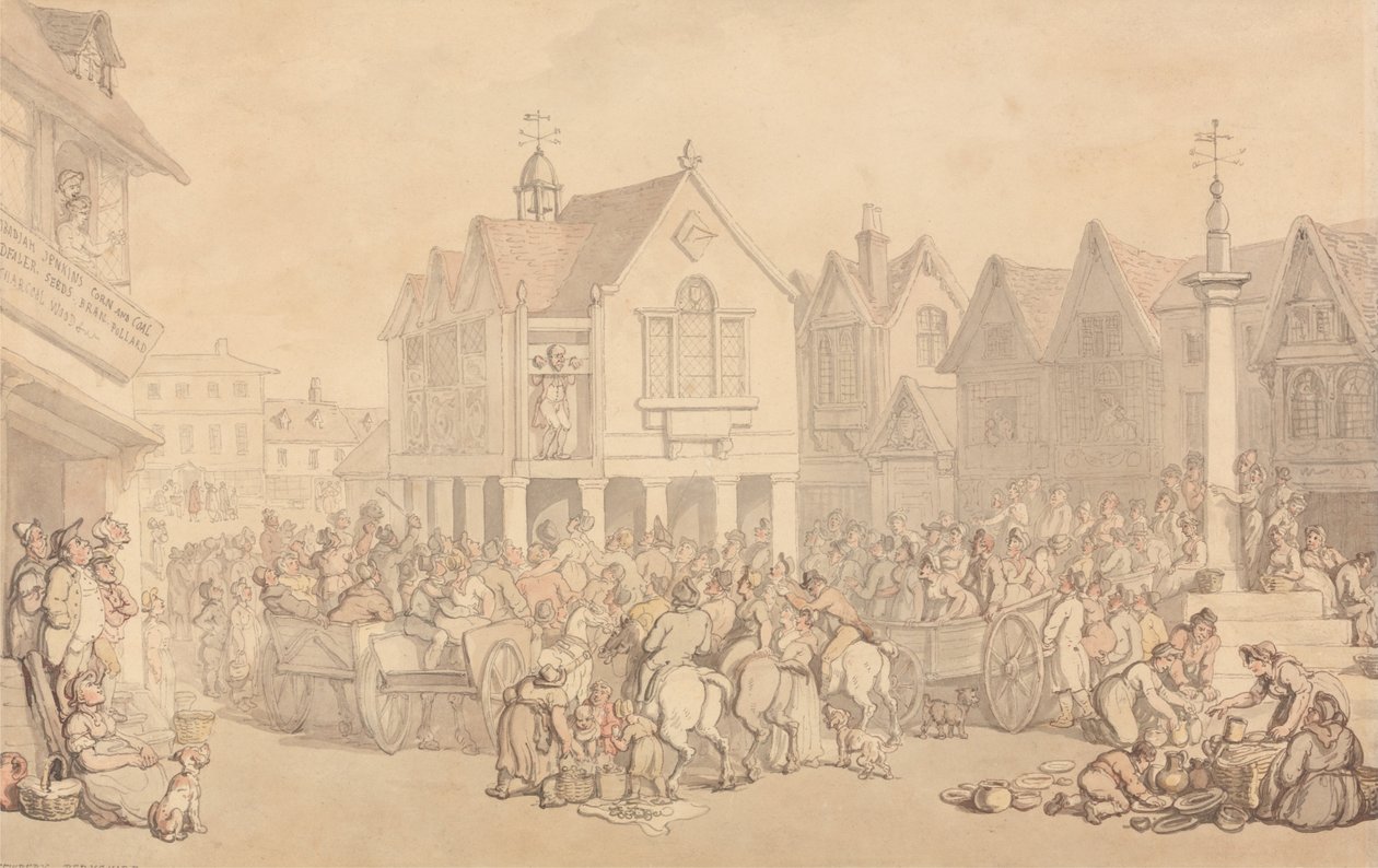 Newbury Pazar Yeri, Berkshire by Thomas Rowlandson