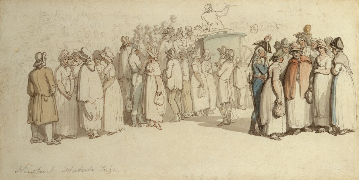 Newport Statute Fair (kağıt üzerinde kurşun kalem, tükenmez kalem ve mürekkep ve wc) by Thomas Rowlandson