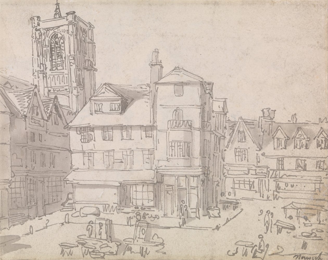 Norwich Pazar Yeri by Thomas Rowlandson