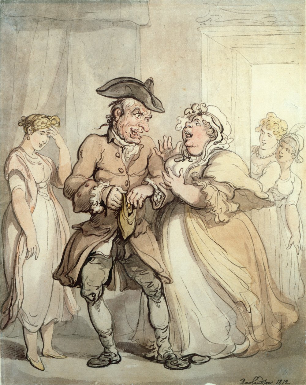 Önce Zevk, Sonra Öde, 1812 (kağıt üzerinde kalem, wc ve kurşun kalem) by Thomas Rowlandson