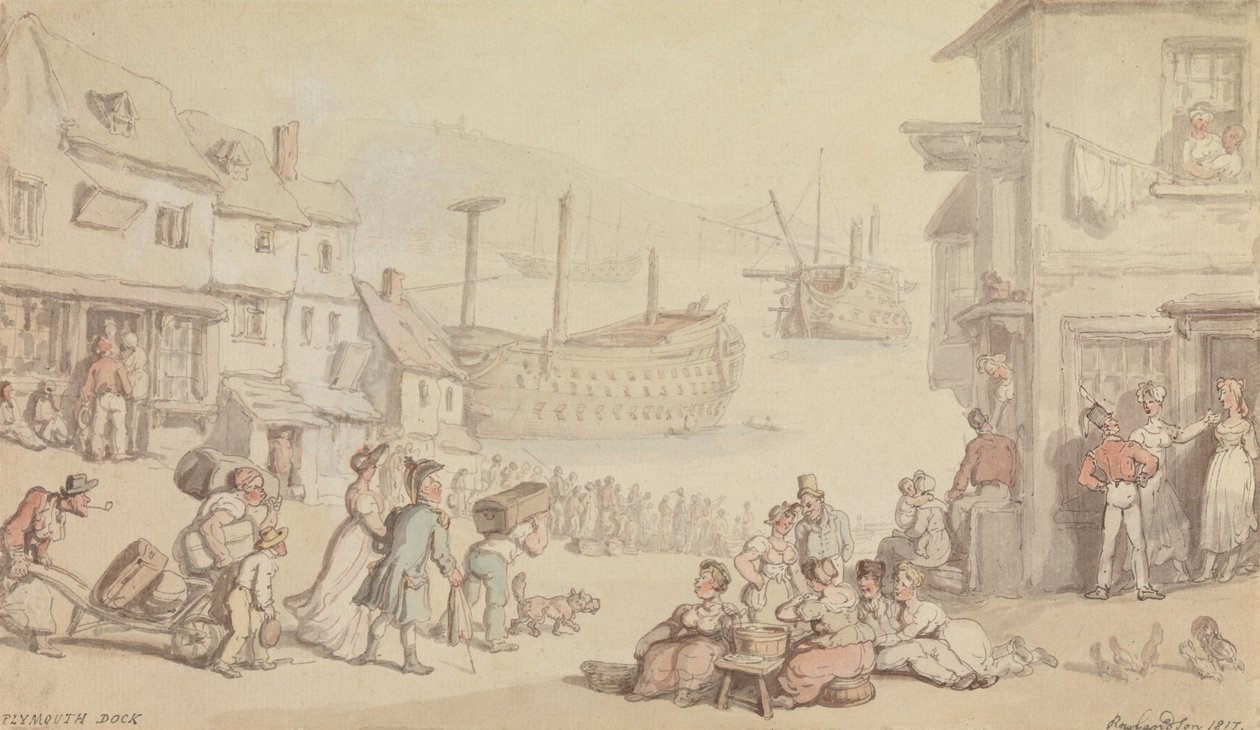 Plymouth Rıhtımı by Thomas Rowlandson