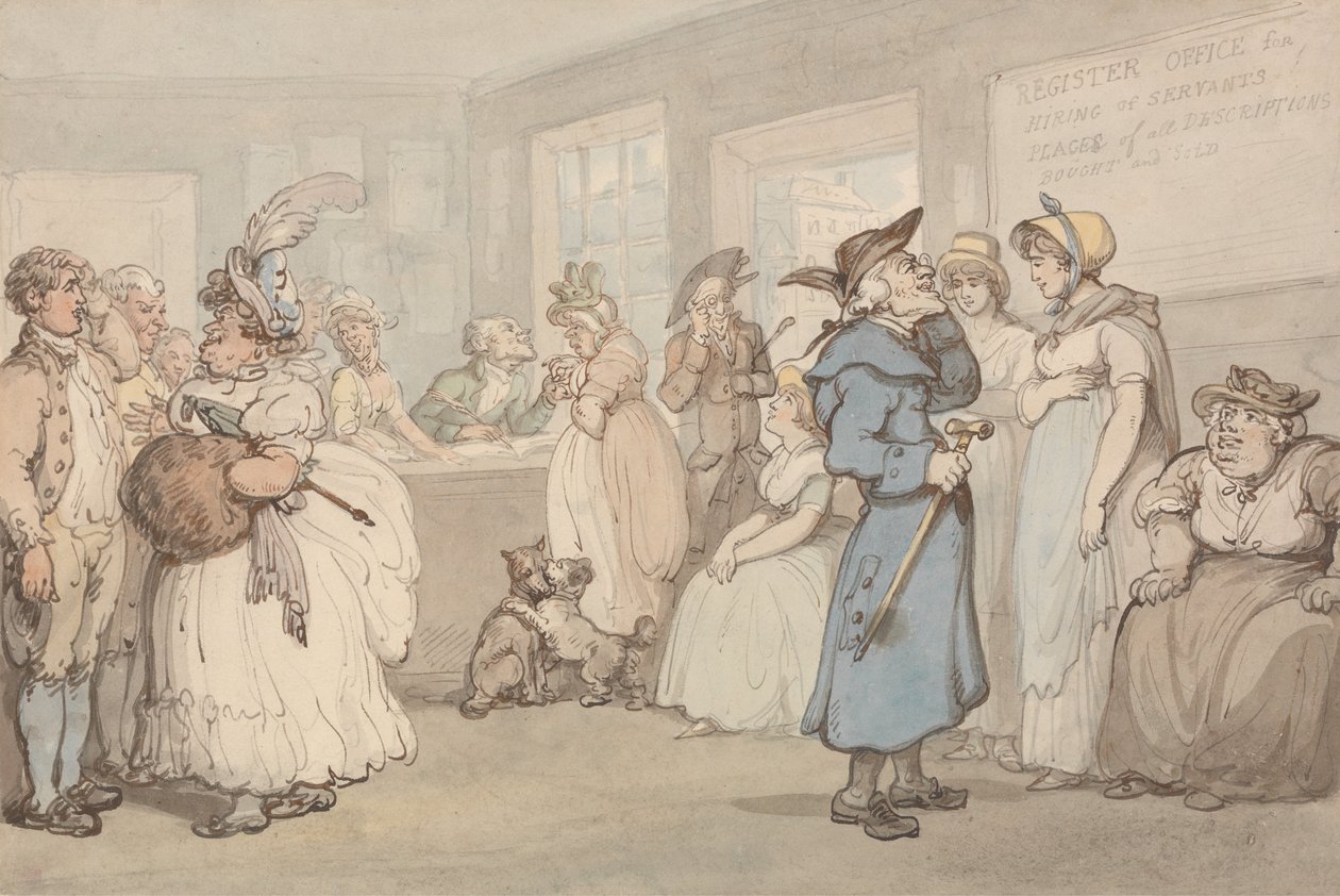 Hizmetlilerin İşe Alınması için Kayıt Bürosu by Thomas Rowlandson