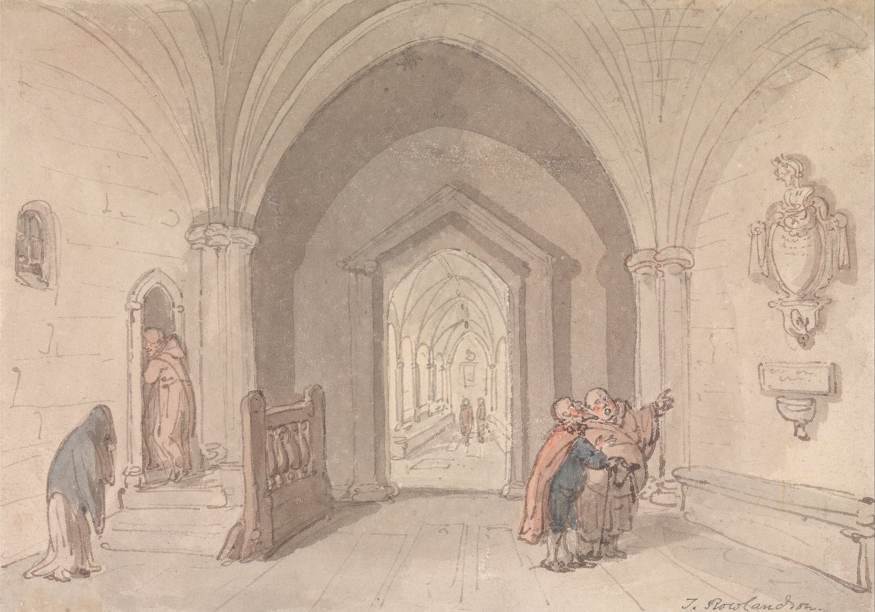 Bir Manastırdaki Sahne by Thomas Rowlandson