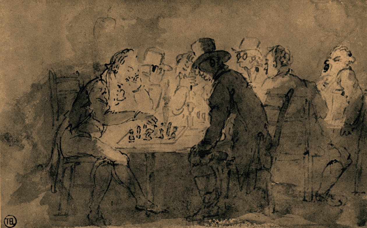 Satranç Oyuncuları by Thomas Rowlandson