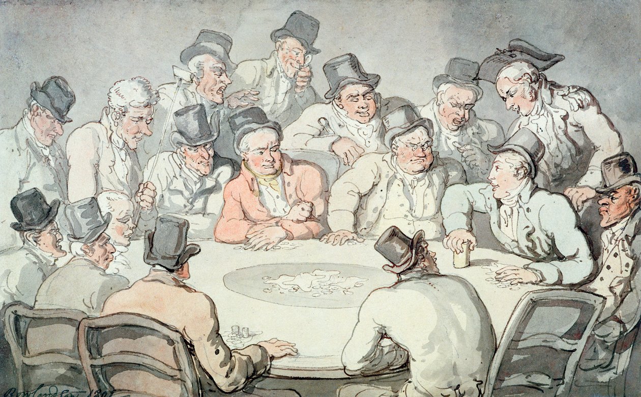 Oyun Masası (kağıt üzerinde kalem ve mürekkep ve wc) by Thomas Rowlandson