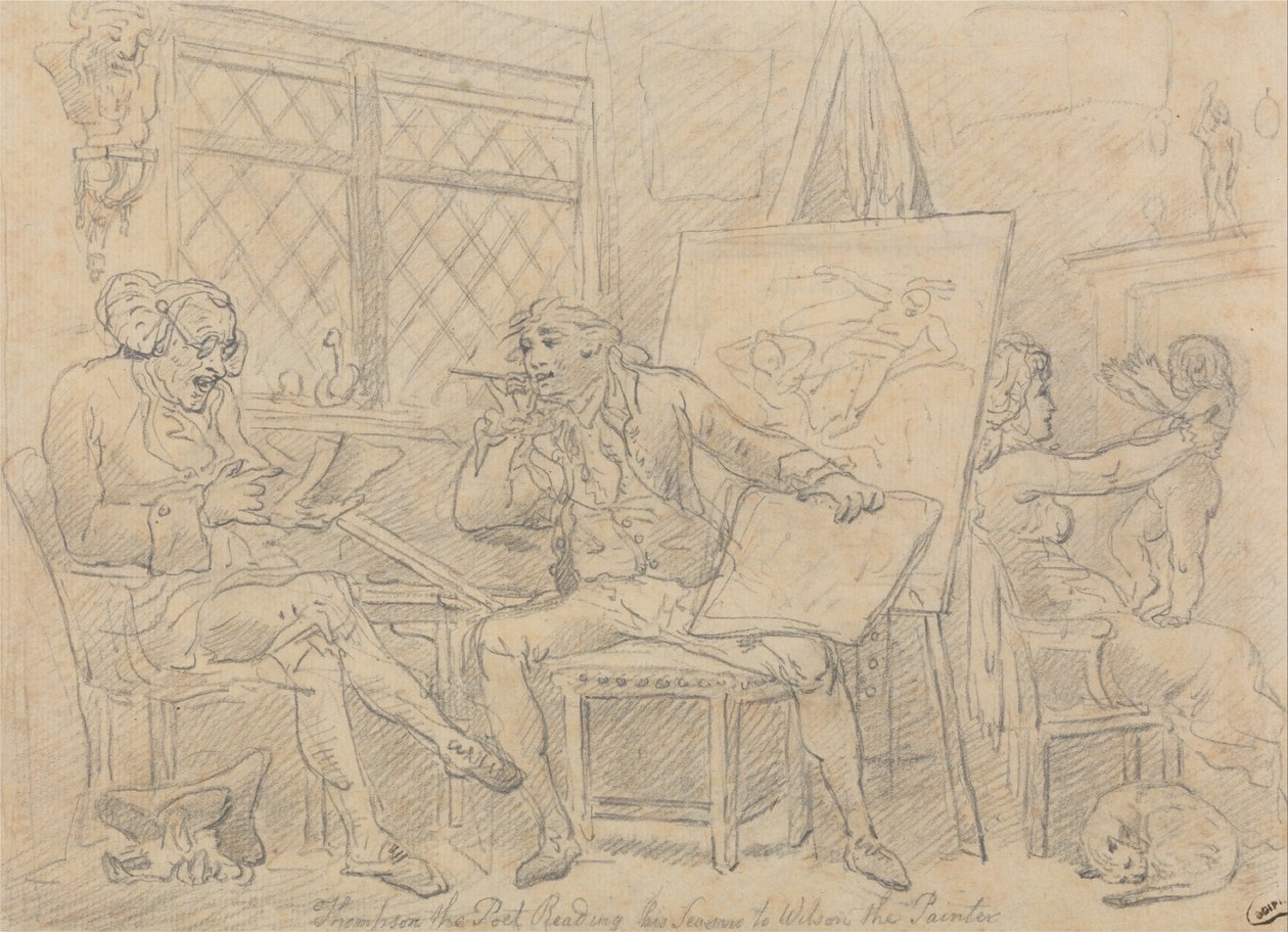 Genç Ressamın Zihnini Canlandıran Tarihçi by Thomas Rowlandson