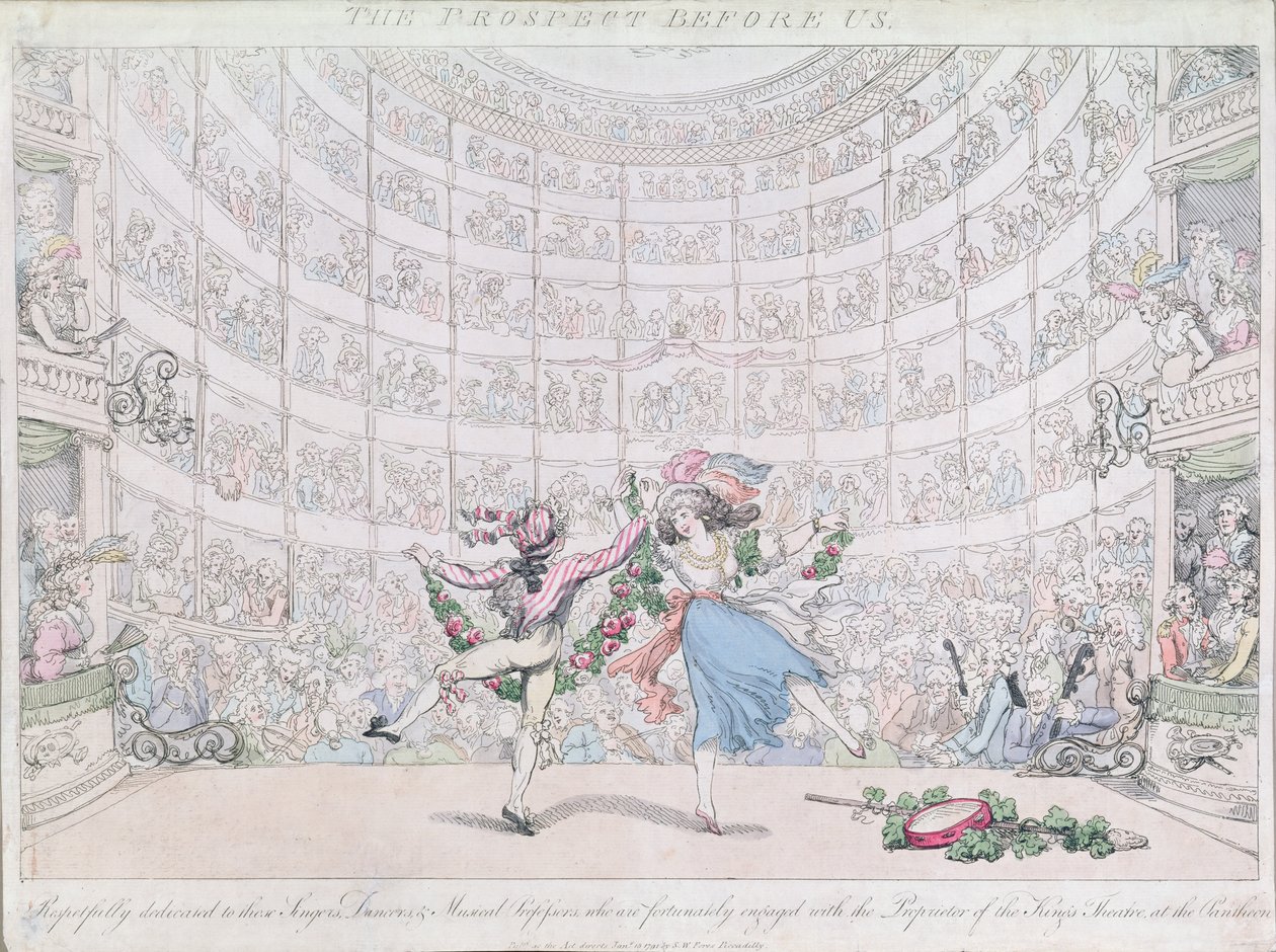 The Pantheon, Oxford Street, S.W. Fores, 1791 (renkli dağlama) by Thomas Rowlandson