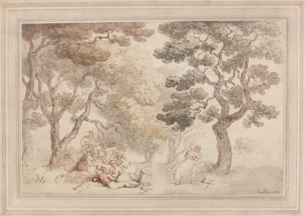 Piknik (kağıt üzerinde wc) by Thomas Rowlandson