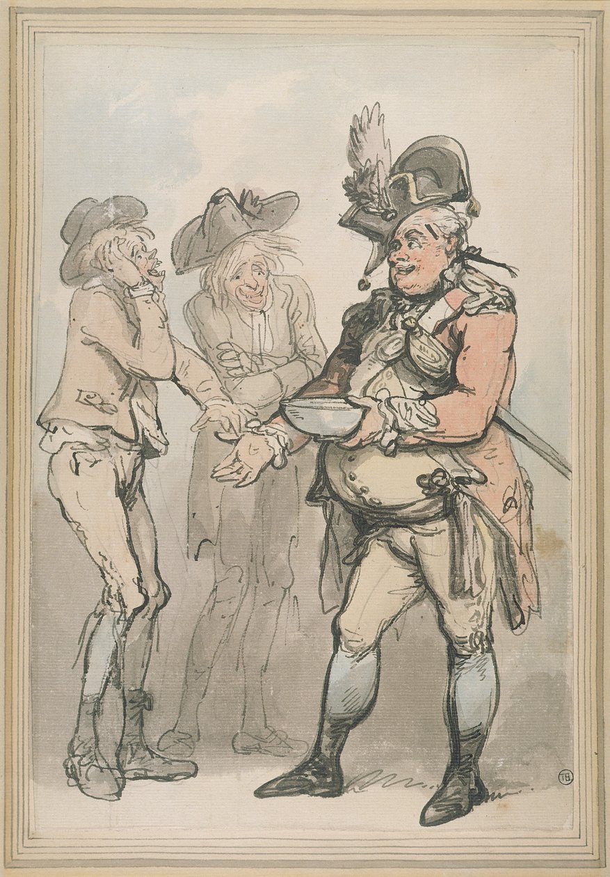 The Recruiting Çavuş, c.1790 (kağıt üzerinde kalem ve mürekkep ve wc) by Thomas Rowlandson