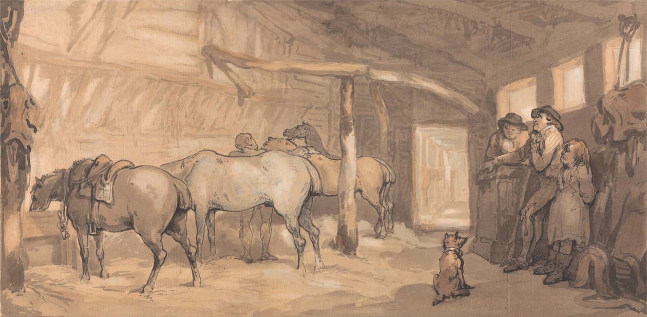 Bir Hanın Ahırı by Thomas Rowlandson