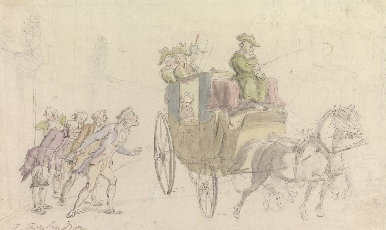 Wakefield Papazı - Bir Asilzadeye Katılım by Thomas Rowlandson