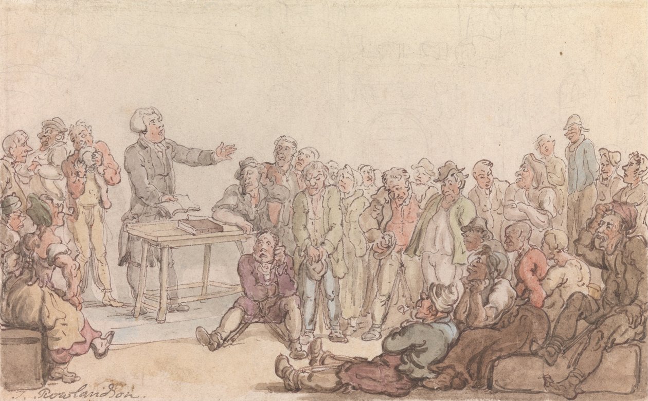 Wakefield Papazı - Mahkumlara Vaaz Eden Papaz by Thomas Rowlandson