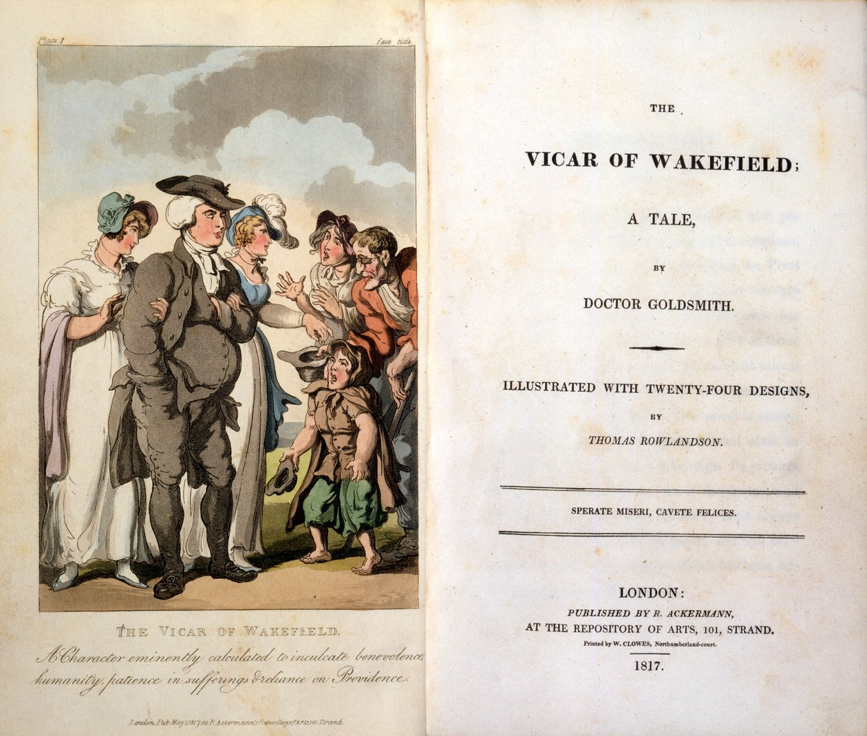 Wakefield Papazı, Oliver Goldsmith, Frontispiece, 1817 by Thomas Rowlandson
