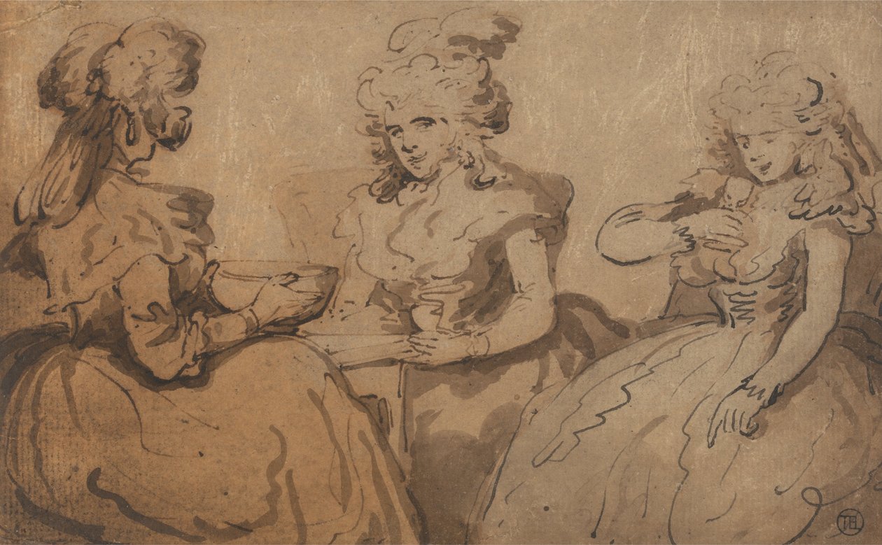 Kadınlar İçme Yumruğu by Thomas Rowlandson