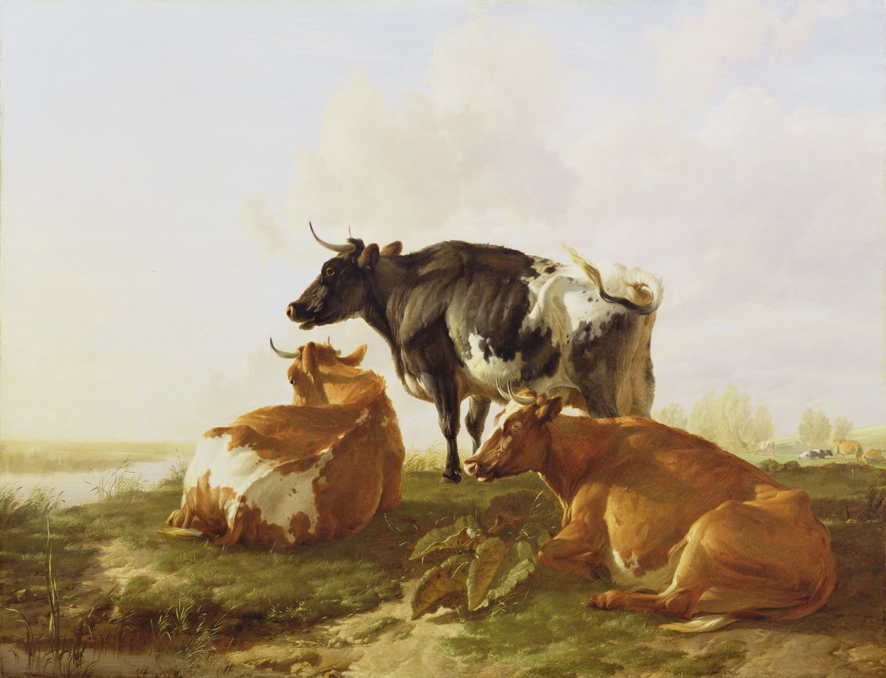 Nehir Manzarasında Sığır by Thomas Sidney Cooper