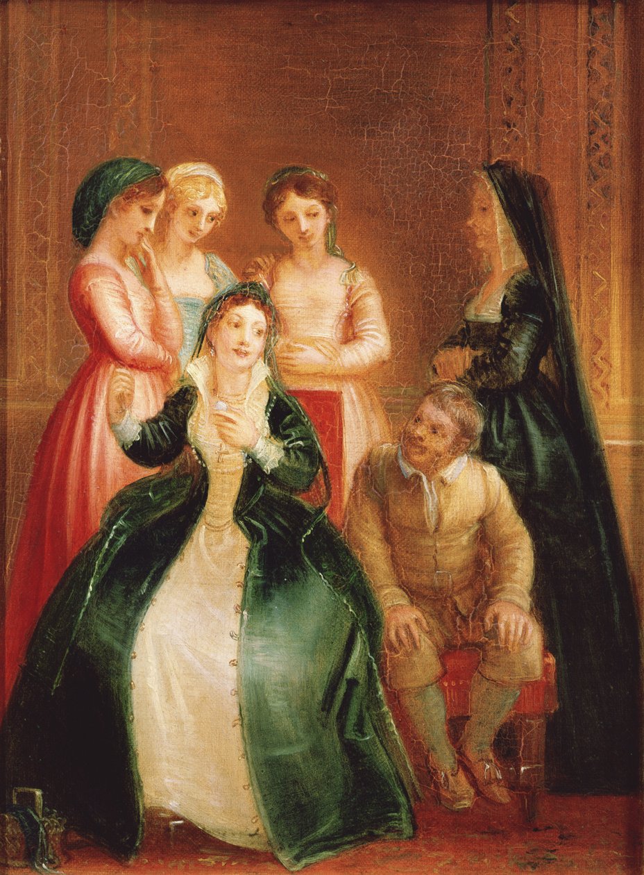 Sancho Panza ve Düşes, 18. yüzyılın sonları veya 19. yüzyılın başlarında by Thomas Stothard