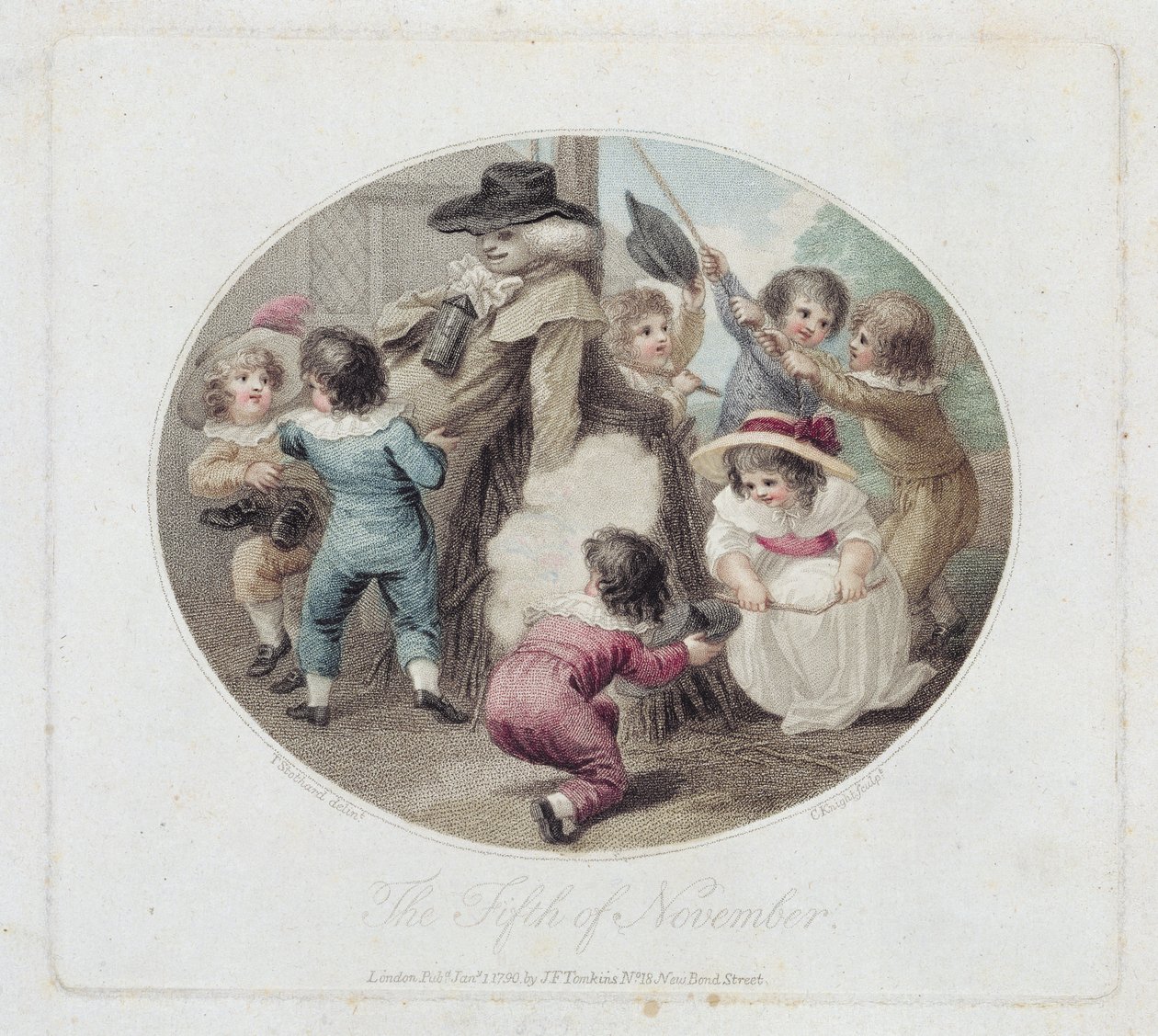 Beş Kasım, Charles Knight (1743-c.1826), pub tarafından oyulmuş. J.F. Tomkins, 1790 (noktalı gravür) (125881 çifti) tarafından by Thomas Stothard